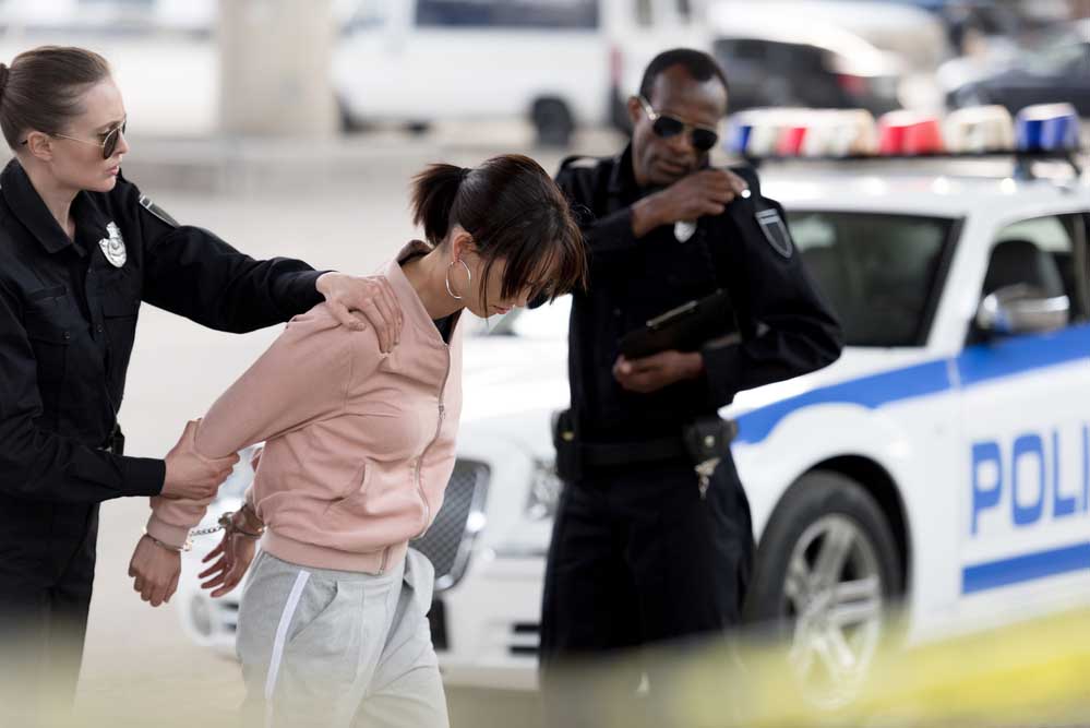 arrested woman